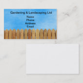 Carte De Visite Barrière en bois naturelle de jardin (Devant / Derrière)