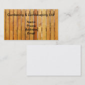 Carte De Visite Barrière en bois naturelle de jardin (Devant / Derrière)