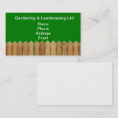 Carte De Visite Barrière en bois naturelle de jardin (Devant / Derrière)