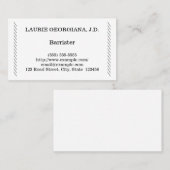 Carte de visite Barrister à clé basse et retenue (Devant / Derrière)