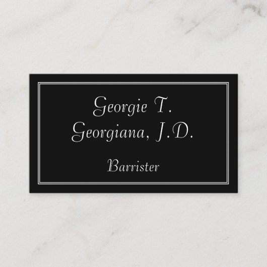 Carte de visite Barrister élégant et simple (Devant)
