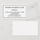 Carte de visite Barrister simple (Devant / Derrière)