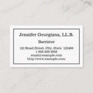 Carte de visite Barrister simple