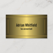 Carte De Visite Bars encadrés en or classique Comptable horizontal (Devant)