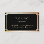 Carte De Visite Bartender Bar Club Gold Art Déco moderne (Dos)