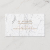 Carte De Visite Bartender Bar Club Marbre blanc moderne (Dos)