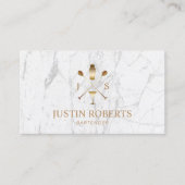 Carte De Visite Bartender Bar Club Marbre blanc moderne (Devant)