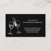 Carte De Visite Bartender Bar Club Noir (Dos)