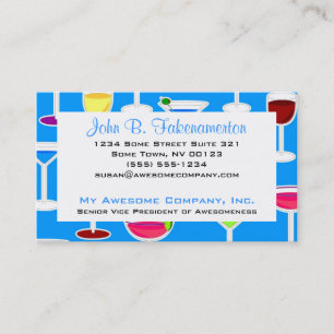 Carte De Visite Bartender / Boissons alcoolisées Thème - Bleu