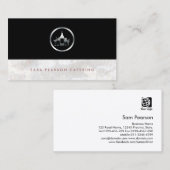 Carte De Visite Bartender Bold Argent Vin bouteille verre Icône (Devant / Derrière)