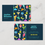 Carte De Visite Bartender Colorful Cocktail Motif (Devant / Derrière)