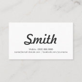 Carte De Visite Bartender - Concise simple et élégant (Dos)