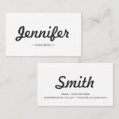 Carte De Visite Bartender - Concise simple et élégant (Devant / Derrière)