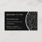 Carte De Visite Bartender for Hire Modern (Devant)
