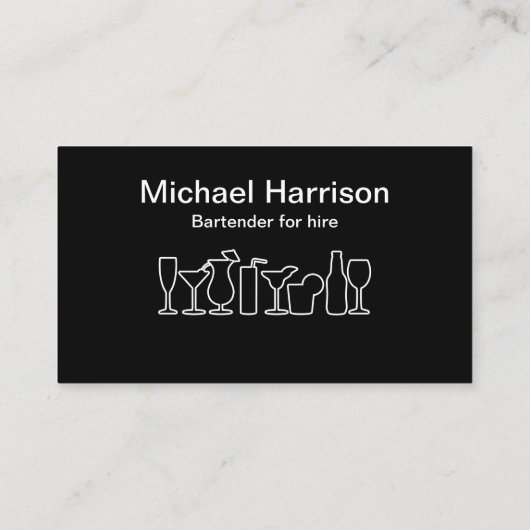 Carte De Visite Bartender Freelance Services de mixologiste (Dos)