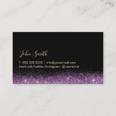 Carte De Visite Bartender Gold Vin Verre moderne Noir pourpre (Dos)