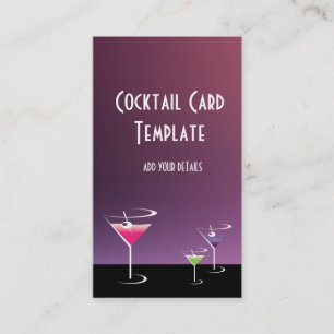 Carte De Visite Bartender Martini Cocktails