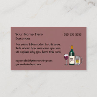 Carte De Visite Bartender Mauve