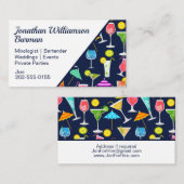 Carte De Visite Bartender Mixologist Cocktail (Devant / Derrière)