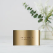 Carte De Visite Bartender Moderne Or Métal Bronze  (Debout devant)