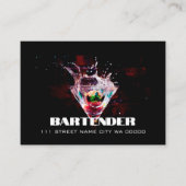 Carte De Visite Bartender Nightlife Business Card (Devant)
