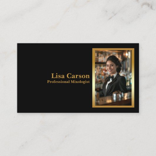 Carte De Visite Bartender professionnel élégant (Devant)