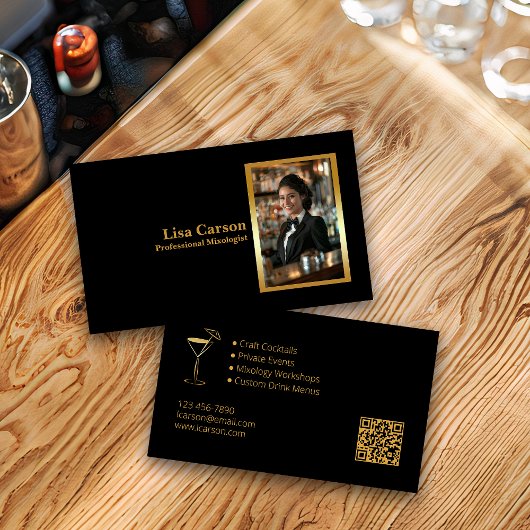 Carte De Visite Bartender professionnel élégant
