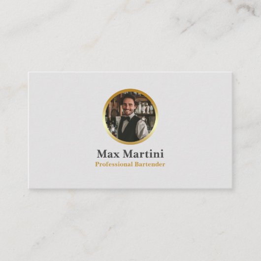 Carte De Visite Bartender professionnel élégant (Devant)
