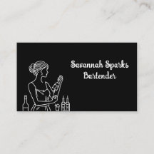 Bartender professionnel féminin noir et blanc