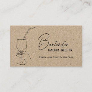 Carte De Visite Bartender professionnel personnalisé QR