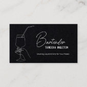 Carte De Visite Bartender professionnel personnalisé QR Premium (Devant)