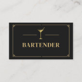 Carte De Visite Bartender QR Code Professional (Devant)