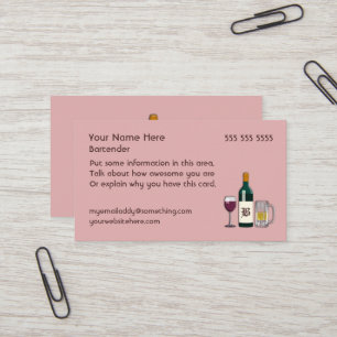 Carte De Visite Bartender rose