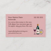 Carte De Visite Bartender rose (Devant)