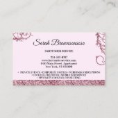 Carte De Visite Bartender scintillant imprimé (Dos)