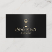 Carte De Visite Bartender Sommelier Vin noir & or (Devant)