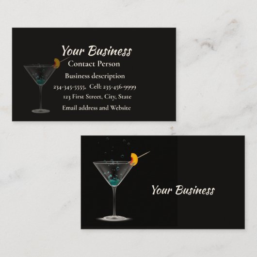 Carte De Visite Bartending Bartender Service De Restauration (Devant / Derrière)