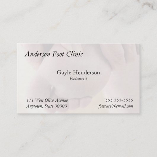 Carte De Visite Bas du pied (Devant)