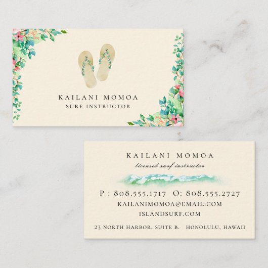 Carte De Visite Bascules électroniques botaniques de plage (Devant / Derrière)