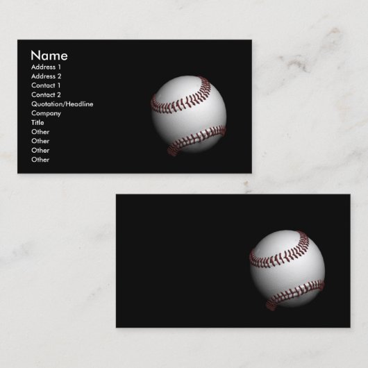 Carte De Visite base-ball (Devant / Derrière)