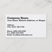 Carte De Visite Base-ball frais (Dos)