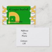 Carte De Visite Baseball (Devant / Derrière)