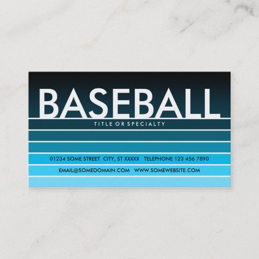 Carte De Visite BASEBALL aqua swatch (Devant)