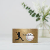 Carte De Visite Baseball Batterie silhouette Baseball personnalisé (Debout devant)