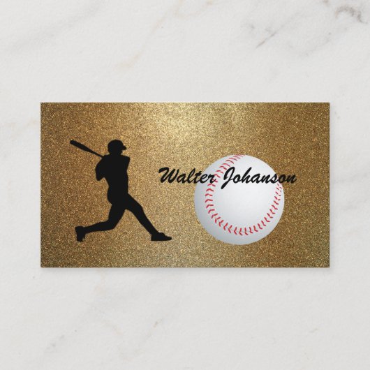 Carte De Visite Baseball Batterie silhouette Baseball personnalisé (Devant)