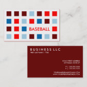 Carte De Visite BASEBALL (carrés modernes) (Devant / Derrière)