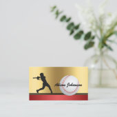 Carte De Visite Baseball emphasis with female silhouette Baseball  (Debout devant)