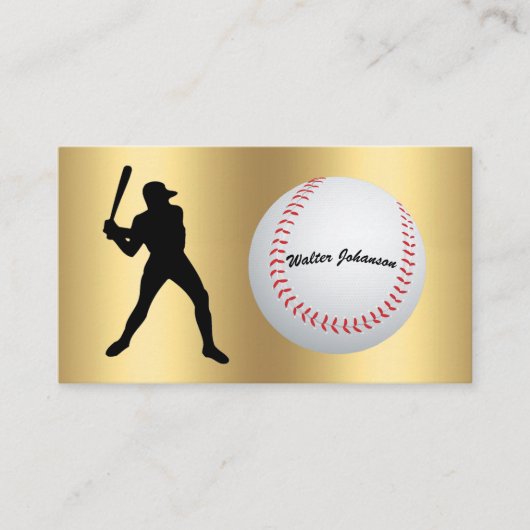 Carte De Visite Baseball Fan or Player batter silhouette baseball (Devant)