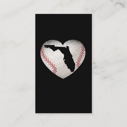 Carte De Visite Baseball Floride Heart Sports Amateur (Devant)