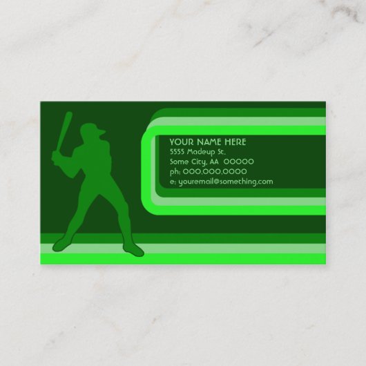 Carte De Visite baseball : style rétro : (Devant)